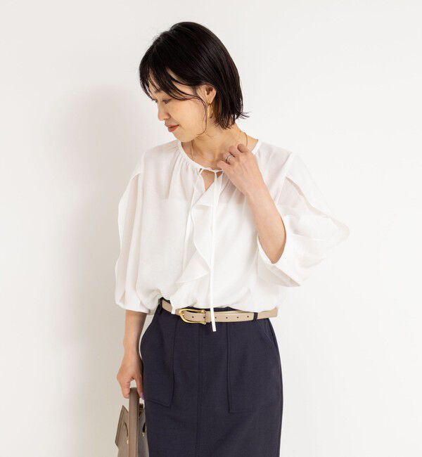 NOLLEY'S「スリットスリーブラッフルブラウス」|シャツ・ブラウス|