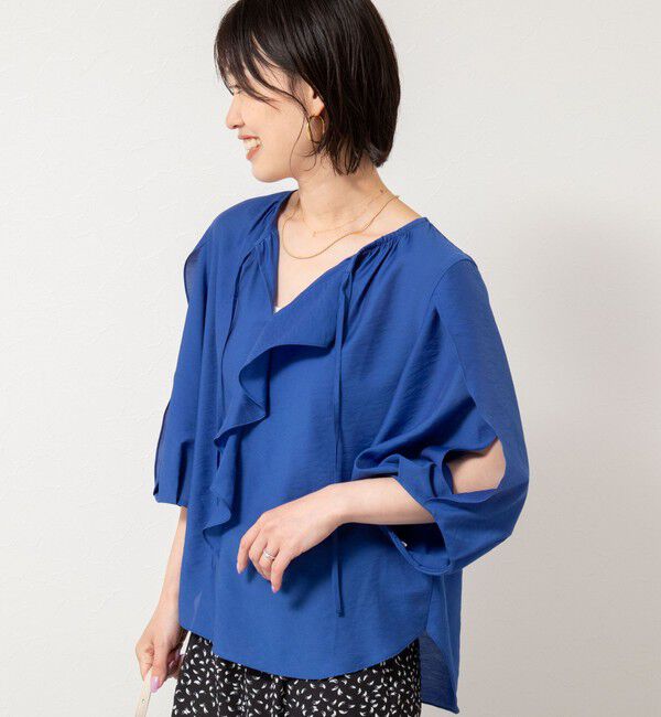 NOLLEY'S「スリットスリーブラッフルブラウス」|シャツ・ブラウス|