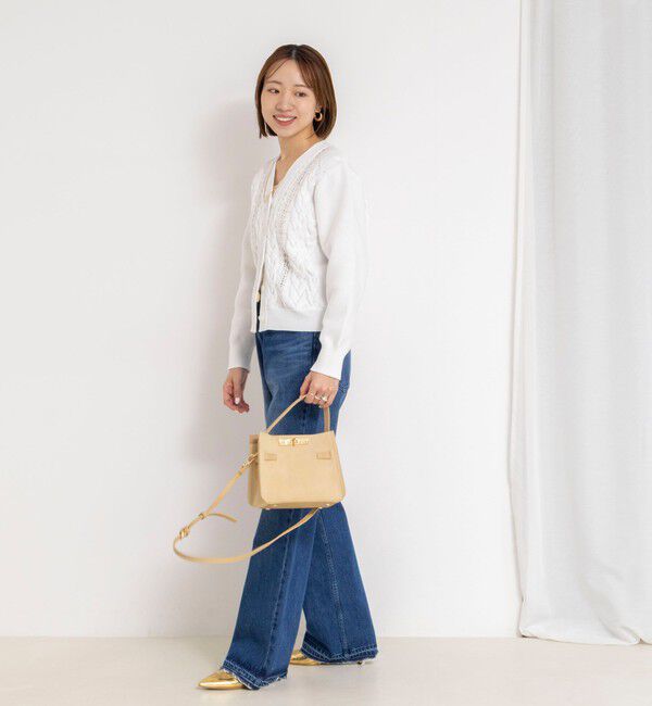 NOLLEY'S「《手洗い可能》ケーブルレースVネックカーディガン」|カーディガン|