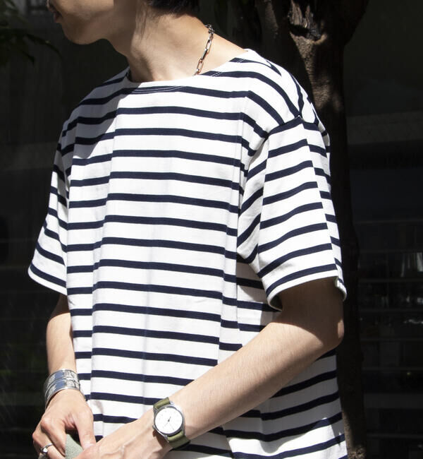 GLOSTER「【GLOSTER/グロスター】バスクシャツ ボーダーTシャツ ショートスリーブ」|Tシャツ・カットソー|ホワイト系その他