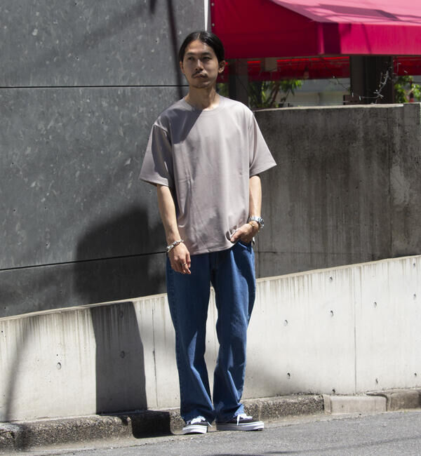 GLOSTER「【GLOSTER/グロスター】ポンチオーバーサイズ クルーネックTシャツ サイドスリット」|Tシャツ・カットソー|