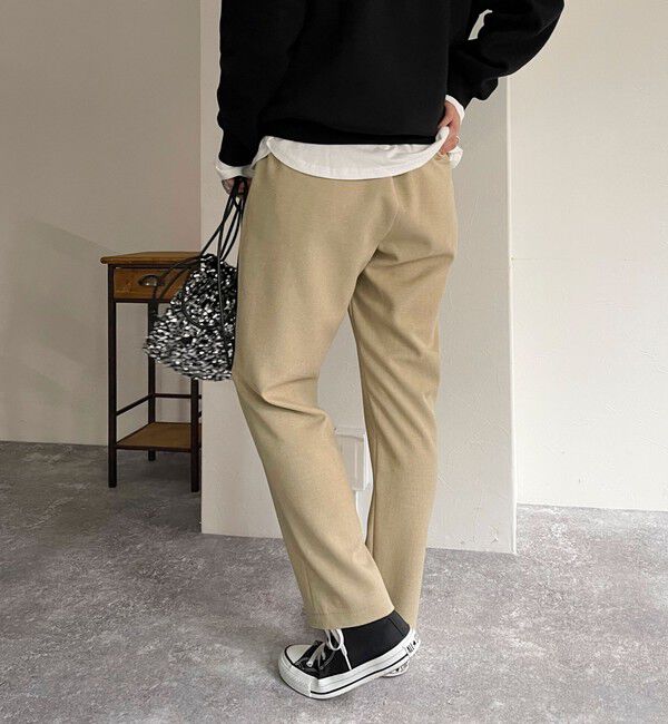 fredy emue「ウールライクスラブクロステーパードパンツ」|チノ|