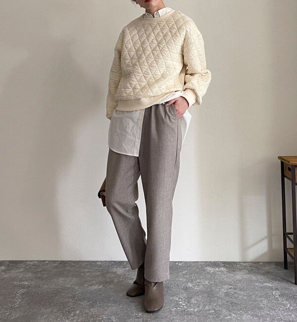 fredy emue「ウールライクスラブクロステーパードパンツ」|チノ|