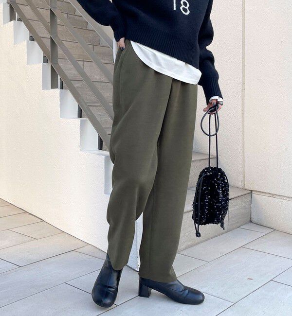 fredy emue「シルキーウォームツイルテーパードパンツ」|その他|カーキ