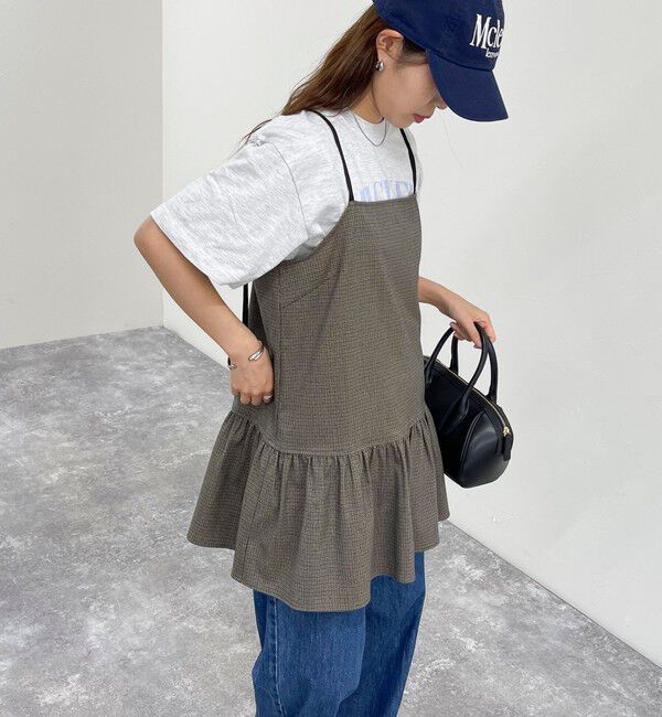 fredy emue「チェック柄レイヤードキャミワンピース」|ワンピース|