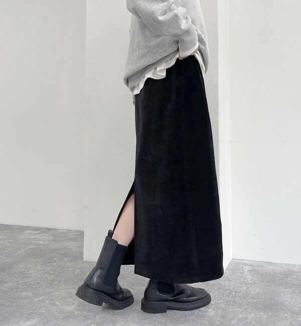 fredy emue「クラッシュベロアナロースカート」|タイト|