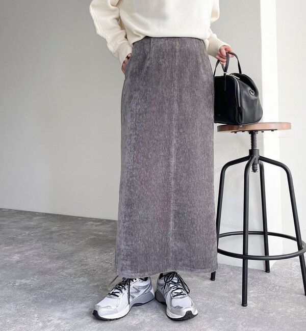 fredy emue「クラッシュベロアナロースカート」|タイト|