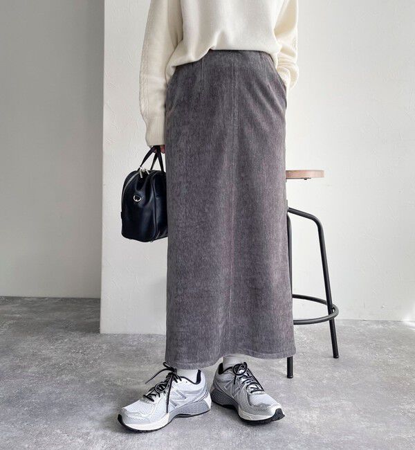 fredy emue「クラッシュベロアナロースカート」|タイト|