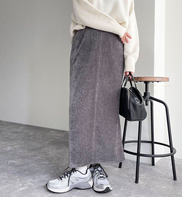 fredy emue「クラッシュベロアナロースカート」|タイト|