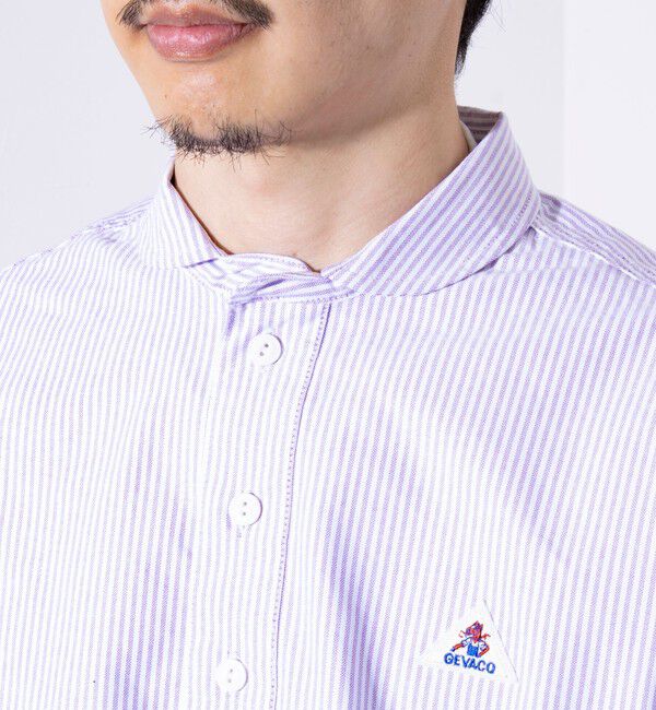 GLOSTER「【GEVACO/ゲバコ】オックスオーバーショールカラー長袖シャツ（無地/ストライプ/ギンガム）」|シャツ・ブラウス|