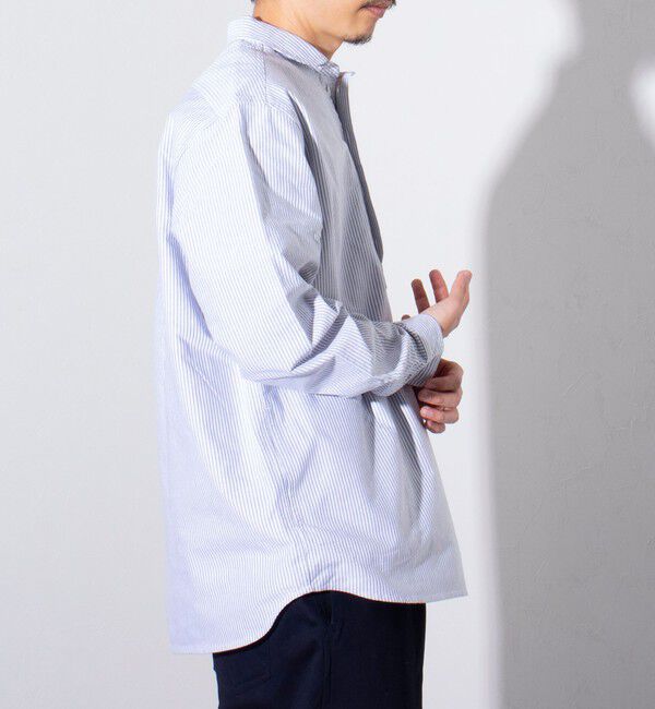 GLOSTER「【GEVACO/ゲバコ】オックスオーバーショールカラー長袖シャツ（無地/ストライプ/ギンガム）」|シャツ・ブラウス|