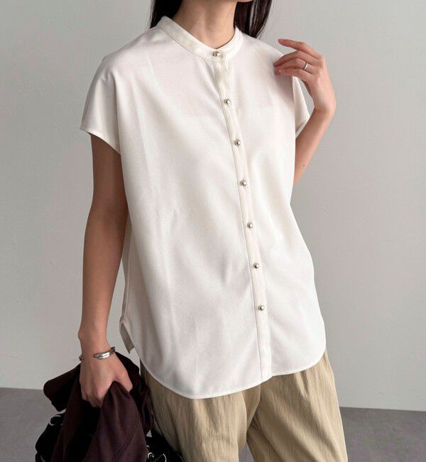 fredy emue「《セットアップ対応》ジョーゼットフレンチスリーブブラウス」|シャツ・ブラウス|