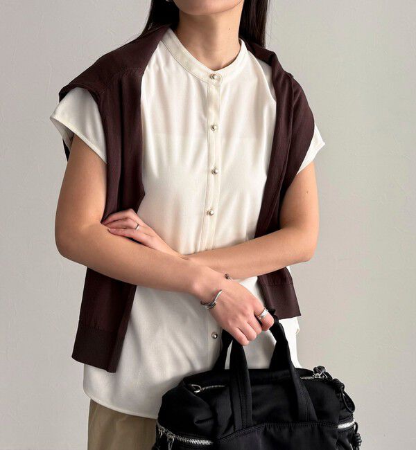 fredy emue「《セットアップ対応》ジョーゼットフレンチスリーブブラウス」|シャツ・ブラウス|