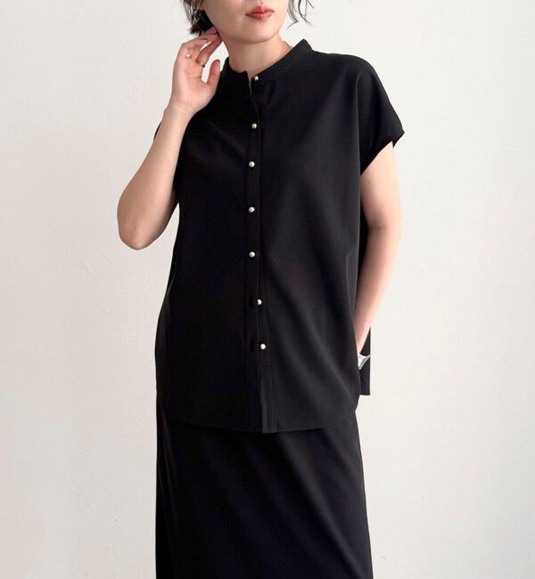 fredy emue「《セットアップ対応》ジョーゼットフレンチスリーブブラウス」|シャツ・ブラウス|