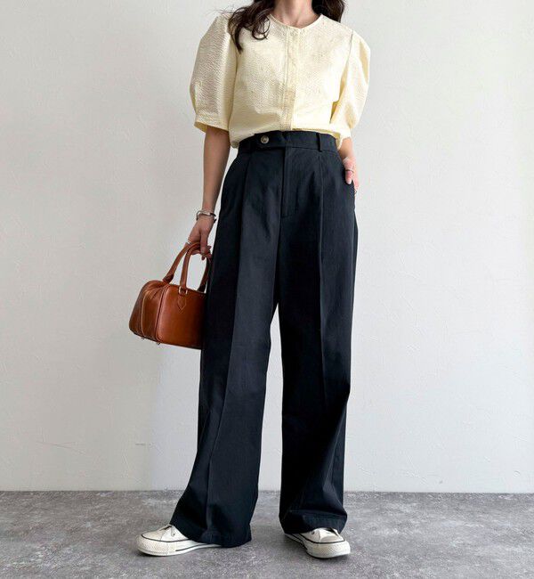 fredy emue「【低身長サイズ34有り】チノタックパンツ」|チノ|