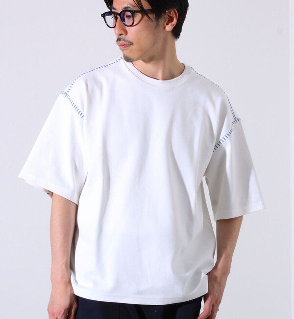 GLOSTER「【GLOSTER/グロスター】ラダー配色ステッチ クルーネック半袖Tシャツ」|Tシャツ・カットソー|