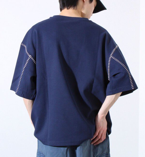 GLOSTER「【GLOSTER/グロスター】ラダー配色ステッチ クルーネック半袖Tシャツ」|Tシャツ・カットソー|