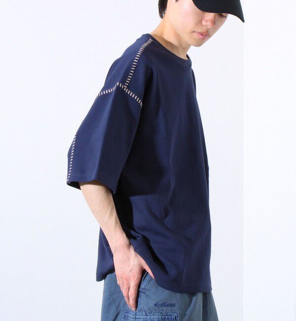 GLOSTER「【GLOSTER/グロスター】ラダー配色ステッチ クルーネック半袖Tシャツ」|Tシャツ・カットソー|