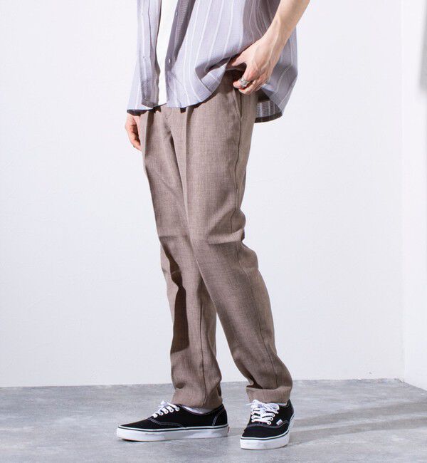 GLOSTER「【セットアップ対応】【GLOSTER/グロスター】リネンライクキャンバス イージーパンツ」|チノ|