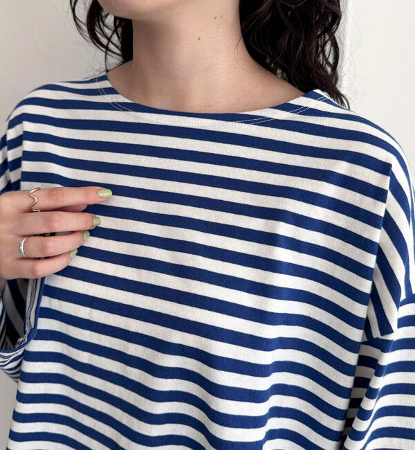 fredy emue「ボーダーハートパッチプルオーバー」|Tシャツ・カットソー|