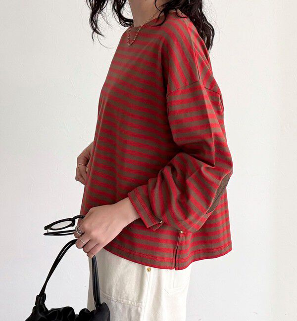 fredy emue「ボーダーハートパッチプルオーバー」|Tシャツ・カットソー|