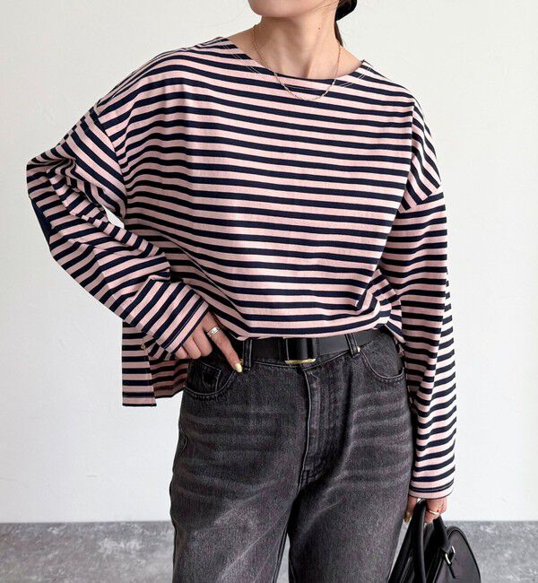 fredy emue「ボーダーハートパッチプルオーバー」|Tシャツ・カットソー|