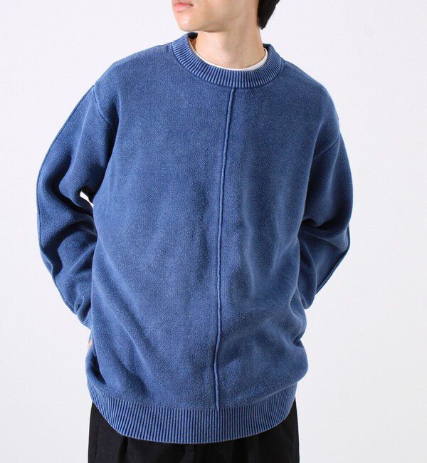 GLOSTER「【縫製が魅せる主役ディテール】表リンキングクルーニット アシッド加工」|ニット・セーター|