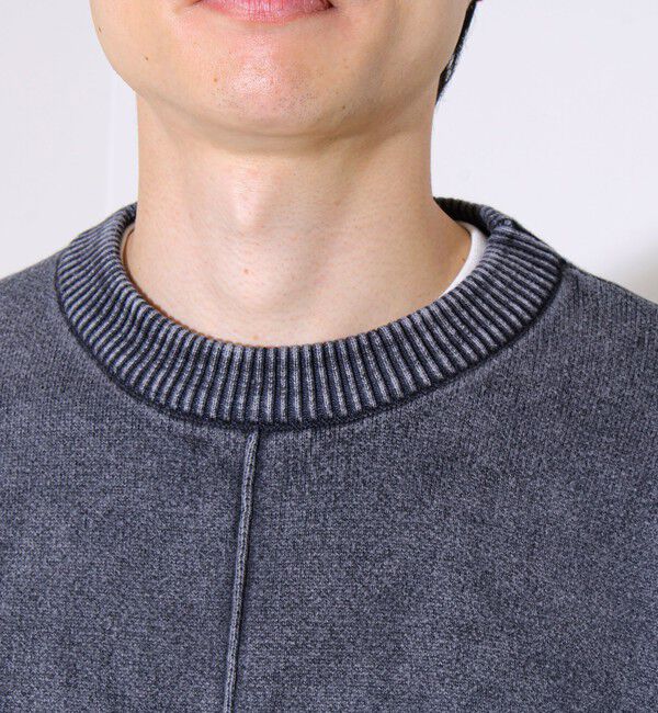 GLOSTER「【縫製が魅せる主役ディテール】表リンキングクルーニット アシッド加工」|ニット・セーター|