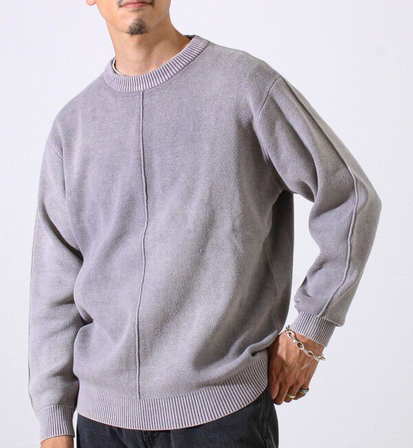 GLOSTER「【縫製が魅せる主役ディテール】表リンキングクルーニット アシッド加工」|ニット・セーター|