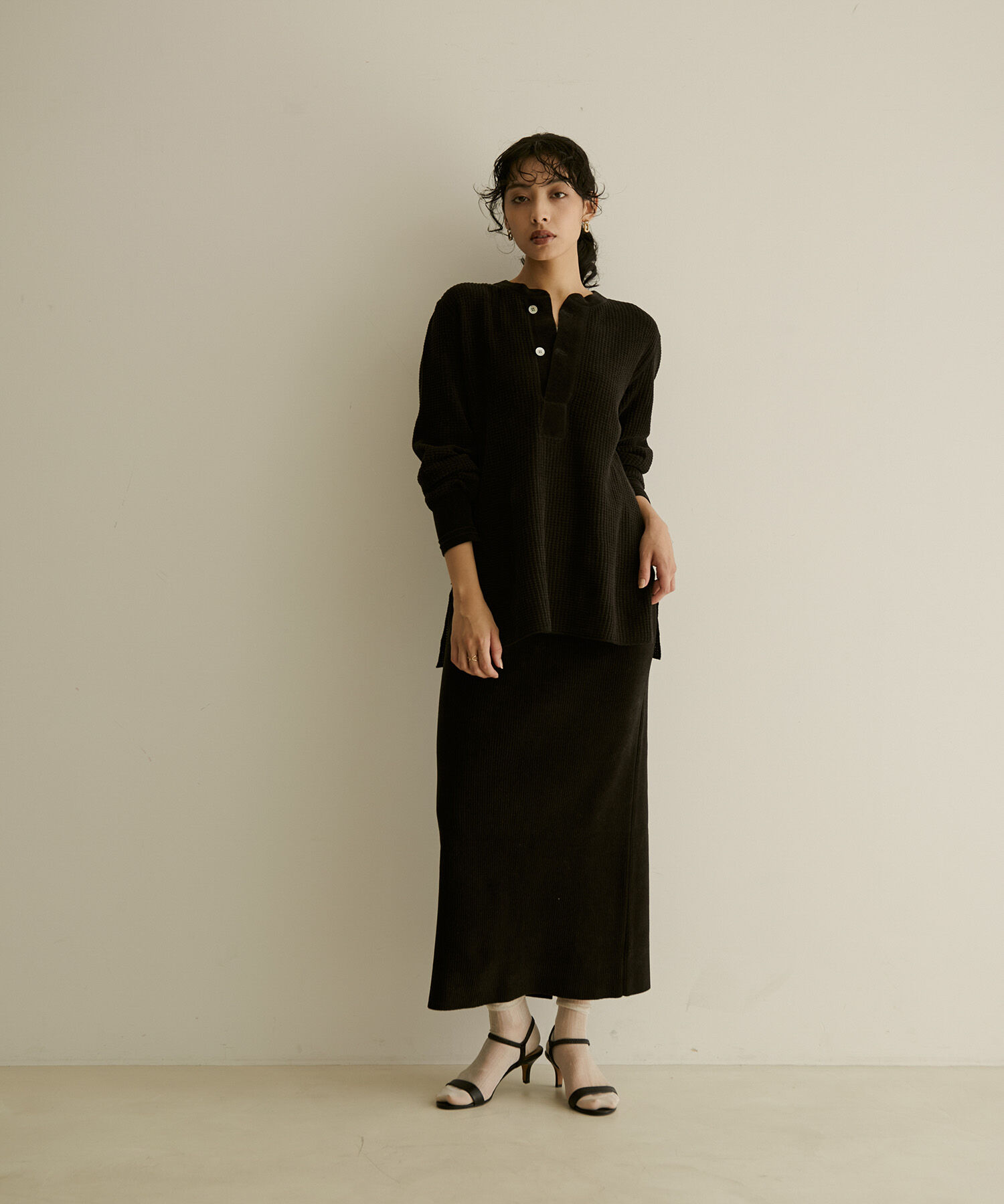 SALON adam et rope'「【極上の肌ざわり】リブタイトスカート-CreamyCotton /クリーミーコットン-」|スカート|