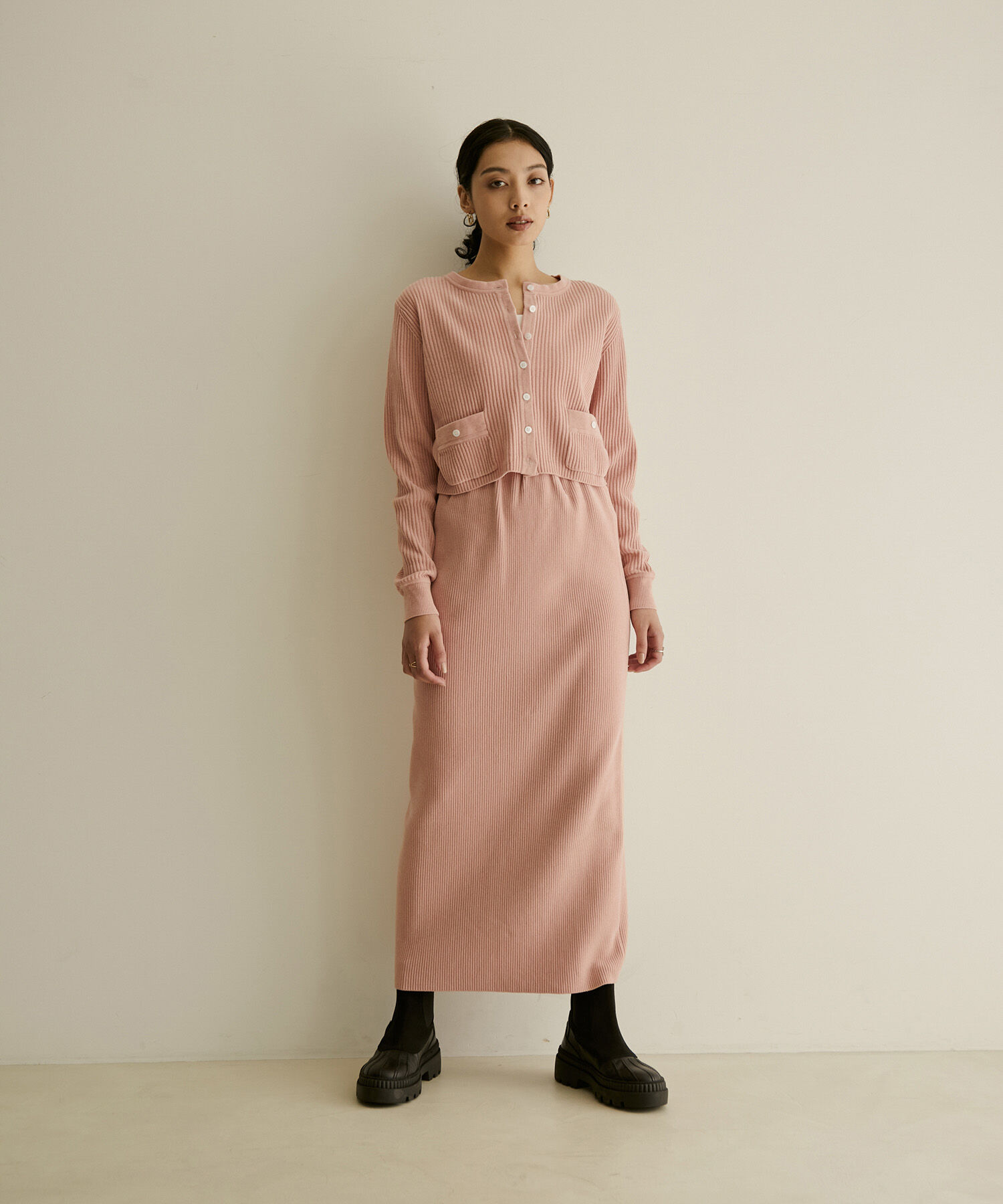 SALON adam et rope'「【極上の肌ざわり】リブタイトスカート-CreamyCotton /クリーミーコットン-」|スカート|