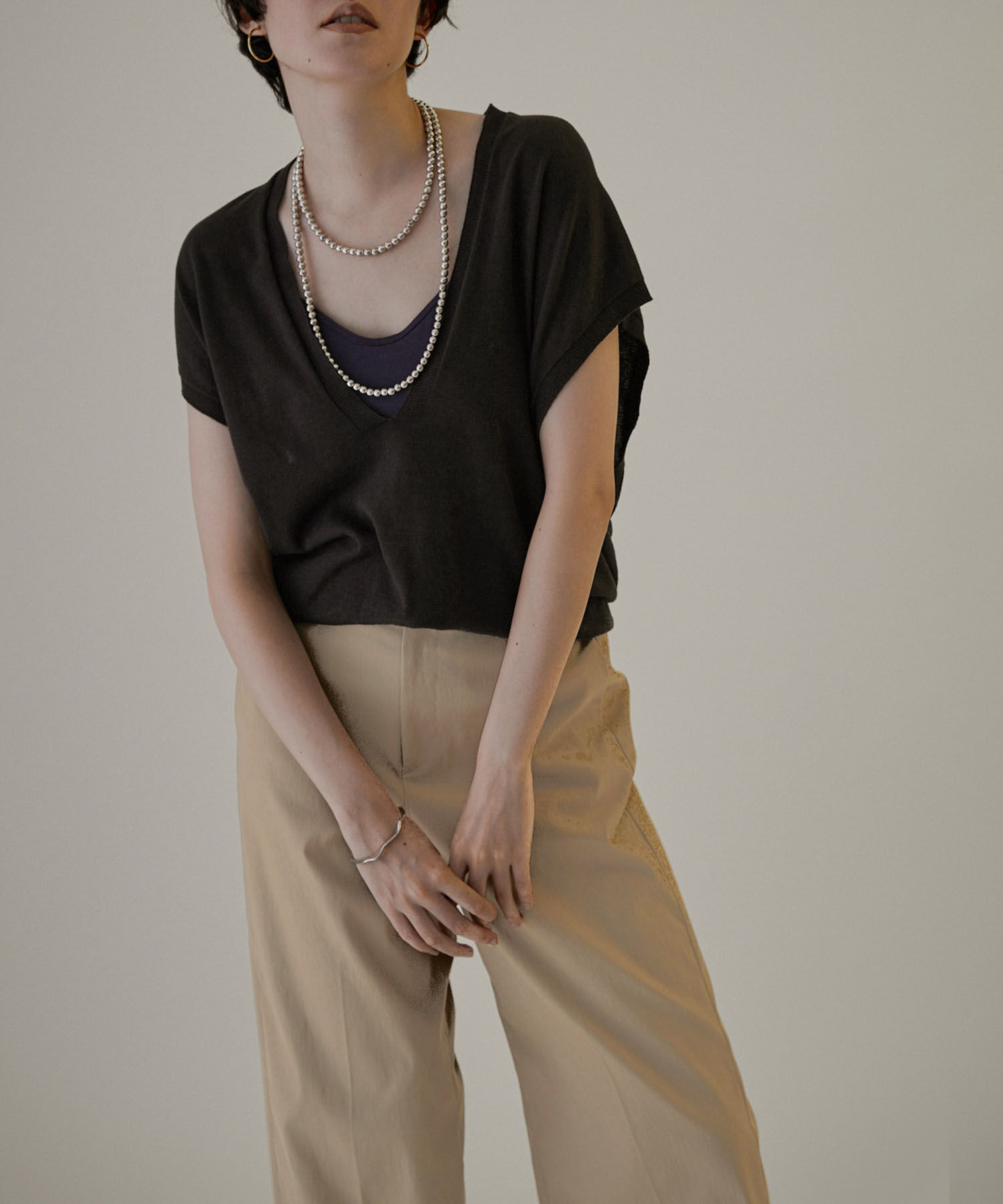 SALON adam et rope'「コットンライクスタイルアップワイドパンツ2【洗える】[XS～Mサイズ展開]」|その他|