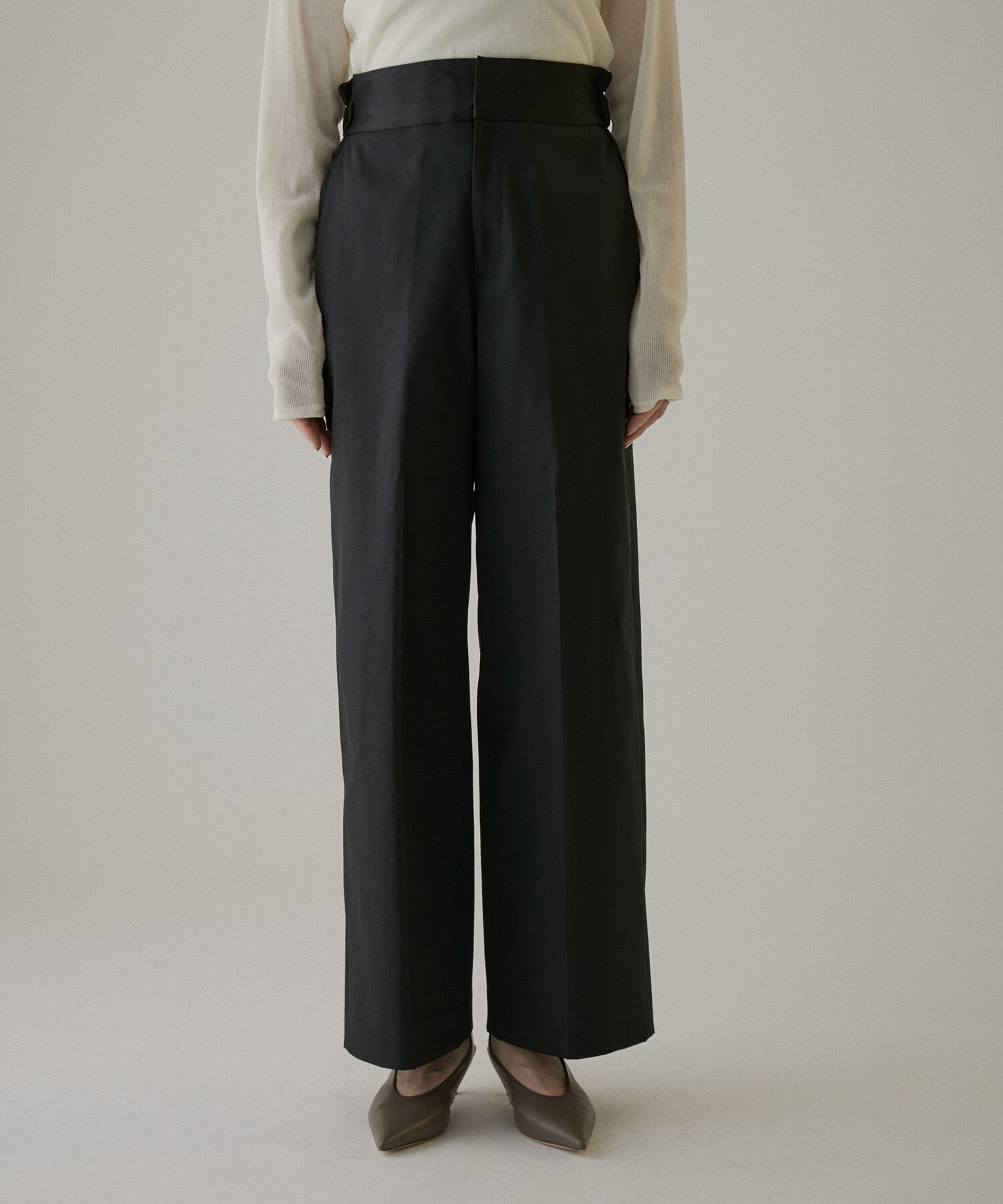 SALON adam et rope'「コットンライクスタイルアップワイドパンツ2【洗える】[XS～Mサイズ展開]」|その他|