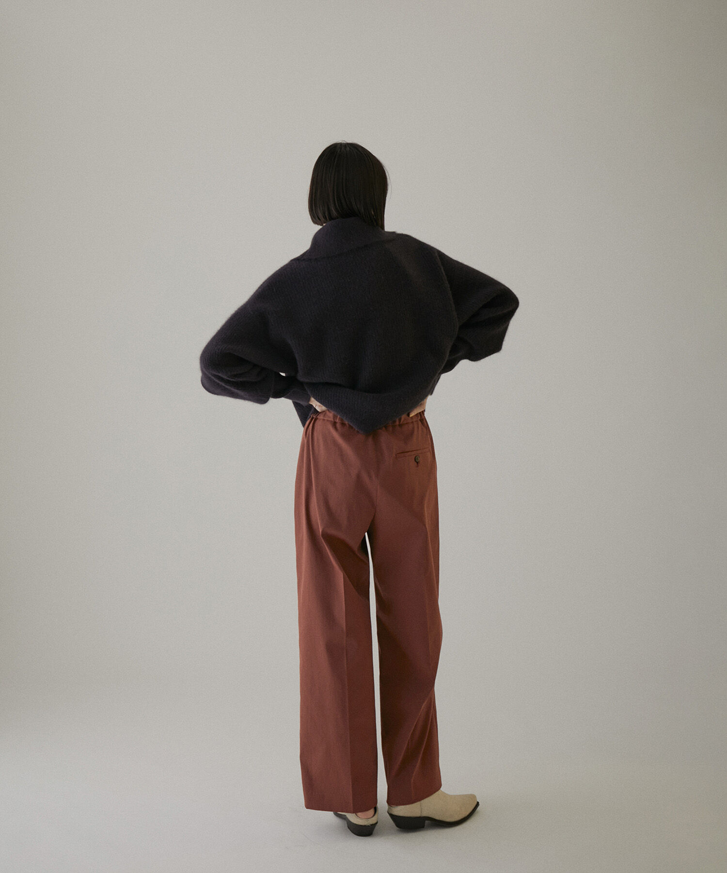 SALON adam et rope'「コットンライクスタイルアップワイドパンツ2【洗える】[XS～Mサイズ展開]」|その他|