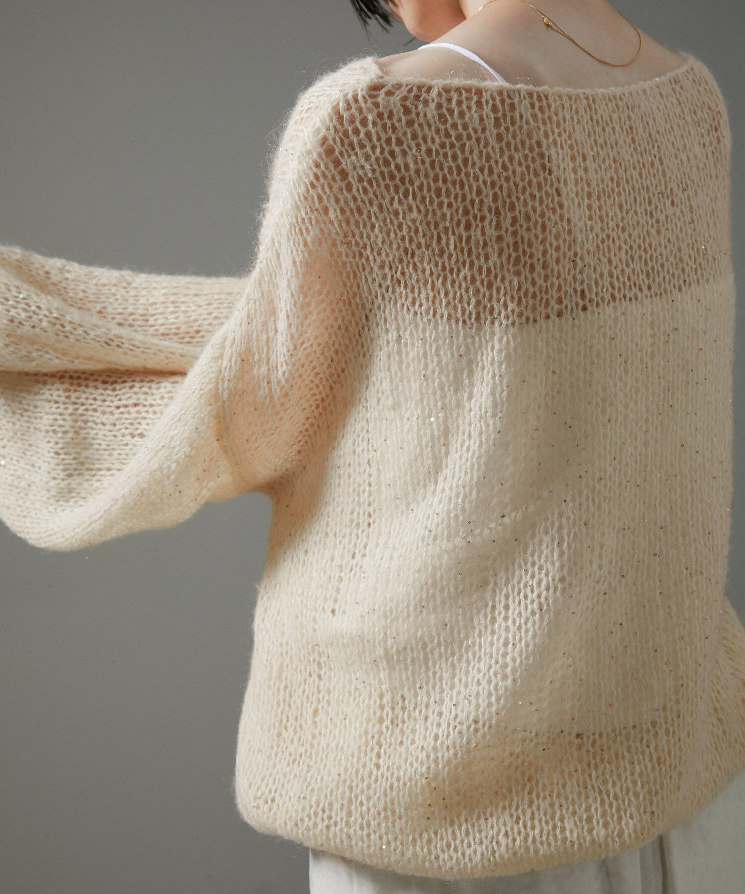 SALON adam et rope'「シアーモヘアスパンコールプルオーバー」|ニット・セーター|