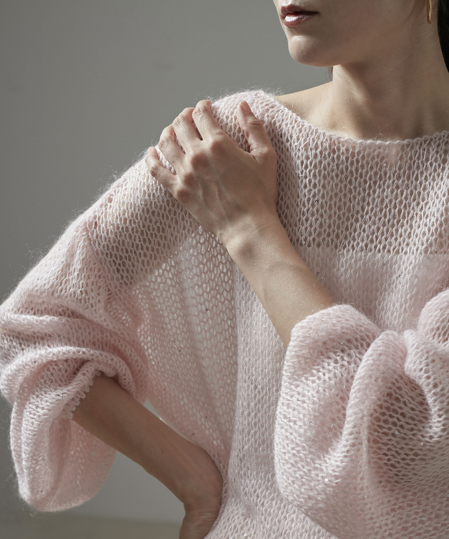 SALON adam et rope'「シアーモヘアスパンコールプルオーバー」|ニット・セーター|