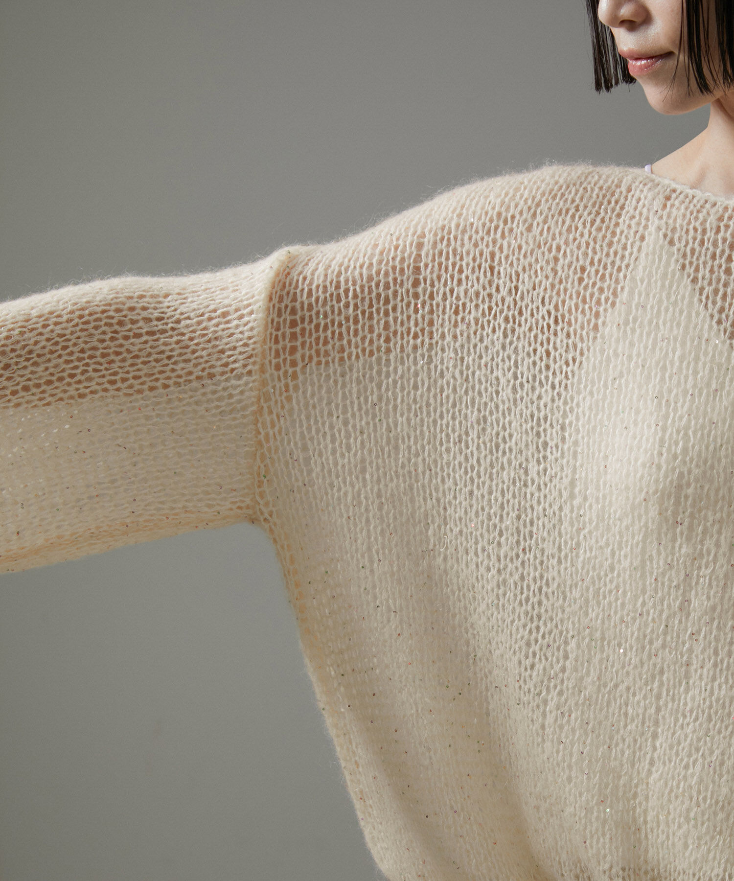 SALON adam et rope'「シアーモヘアスパンコールプルオーバー」|ニット・セーター|