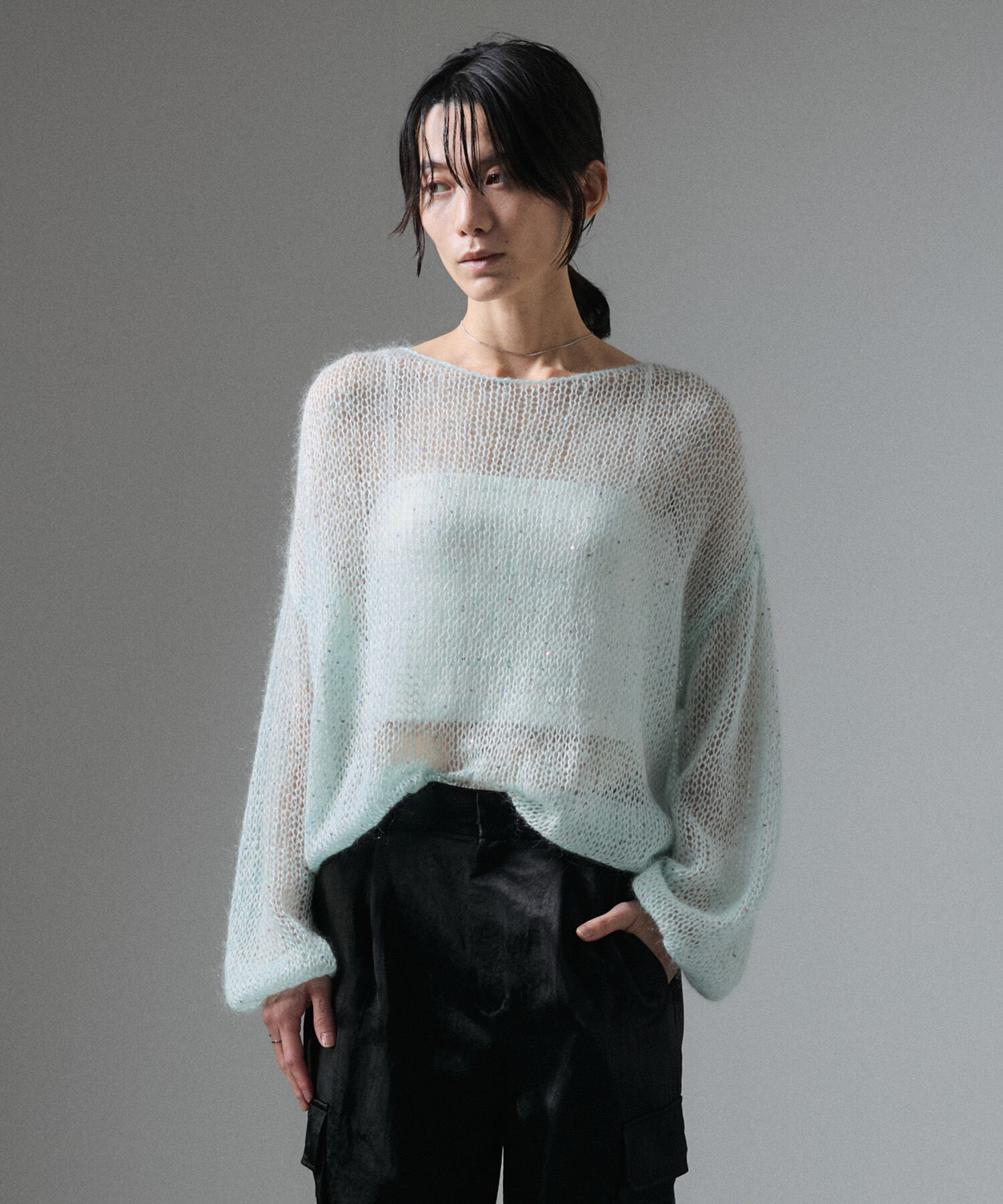 SALON adam et rope'「シアーモヘアスパンコールプルオーバー」|ニット・セーター|