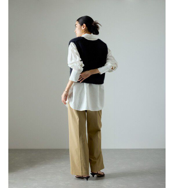 SALON adam et rope'「コットンライクスタイルアップパンツ」|スラックス|