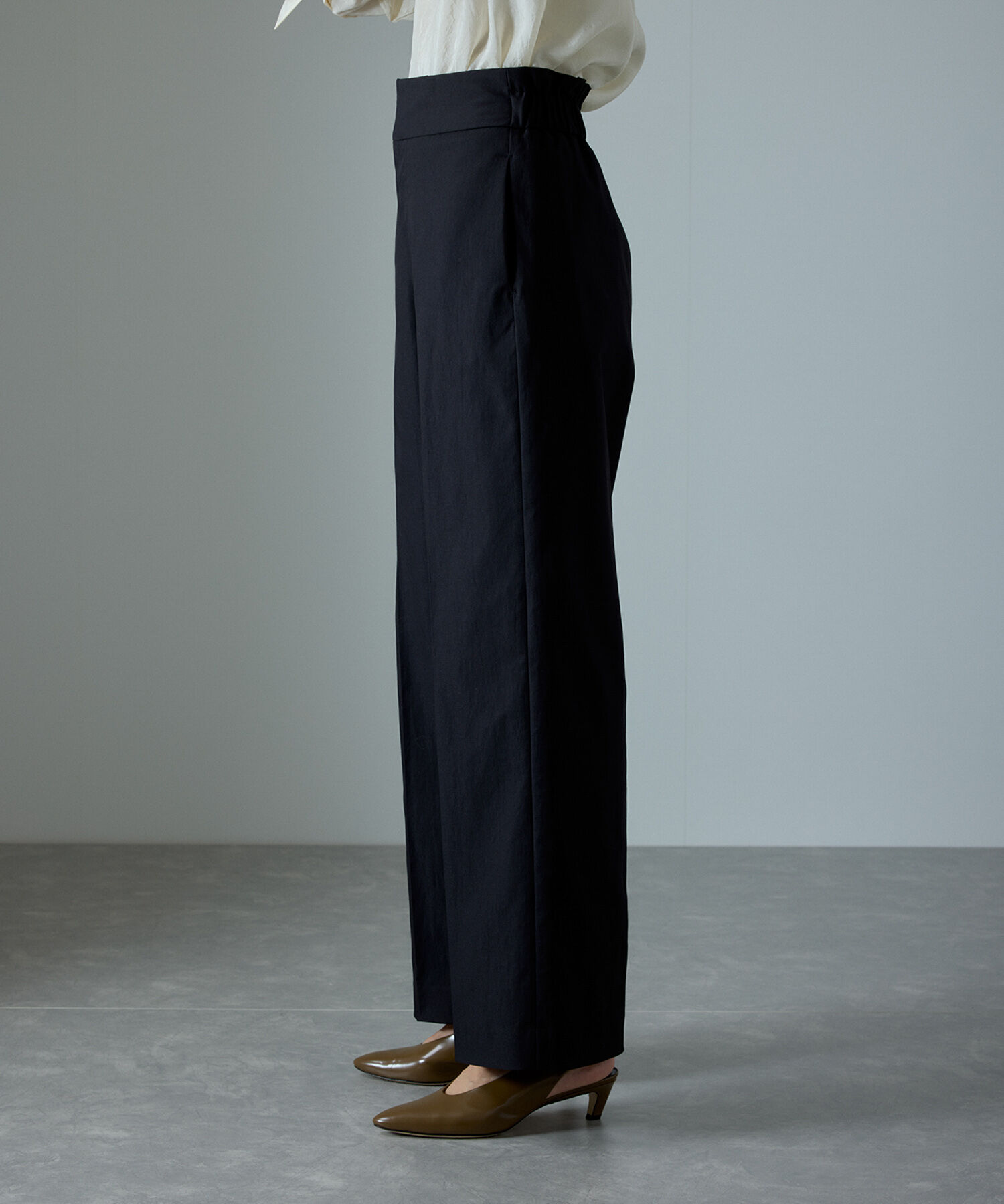 SALON adam et rope'「コットンライクスタイルアップパンツ」|スラックス|