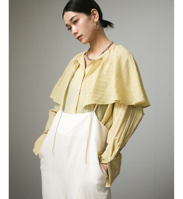 SALON adam et rope'「フロントリボンフリルカラーブラウス」|シャツ・ブラウス|