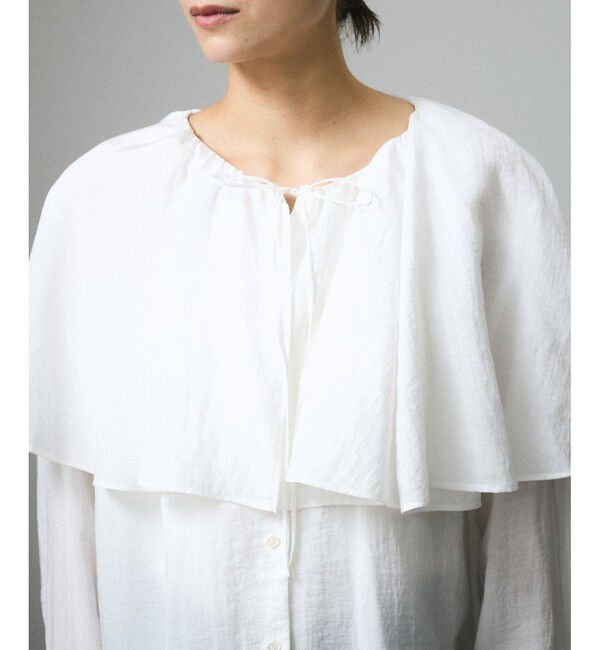 SALON adam et rope'「フロントリボンフリルカラーブラウス」|シャツ・ブラウス|