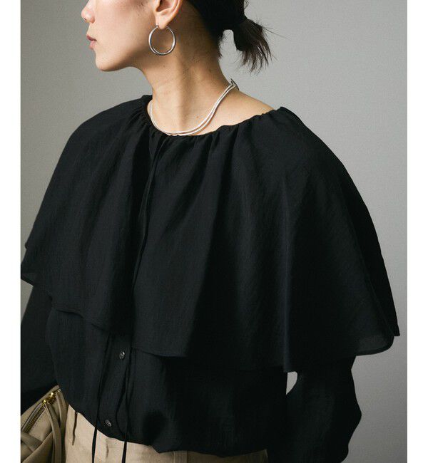 SALON adam et rope'「フロントリボンフリルカラーブラウス」|シャツ・ブラウス|