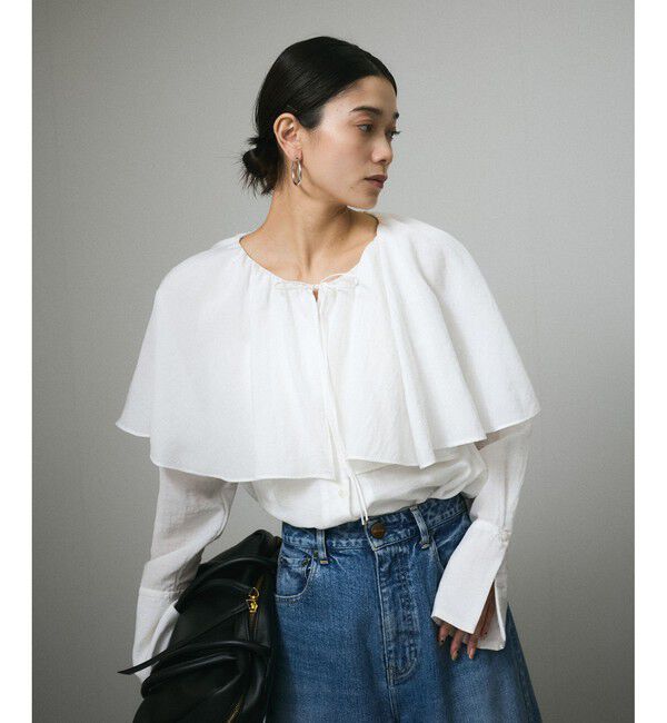 SALON adam et rope'「フロントリボンフリルカラーブラウス」|シャツ・ブラウス|