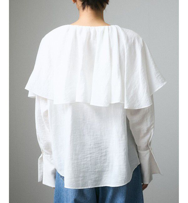 SALON adam et rope'「フロントリボンフリルカラーブラウス」|シャツ・ブラウス|