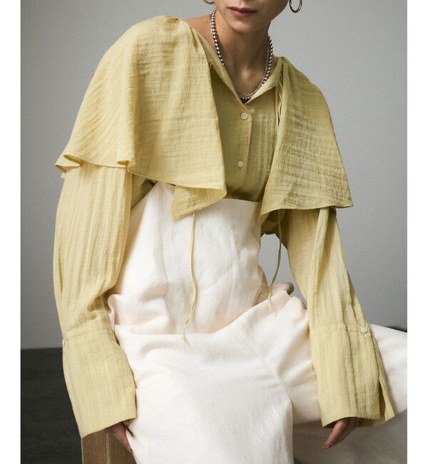 SALON adam et rope'「フロントリボンフリルカラーブラウス」|シャツ・ブラウス|