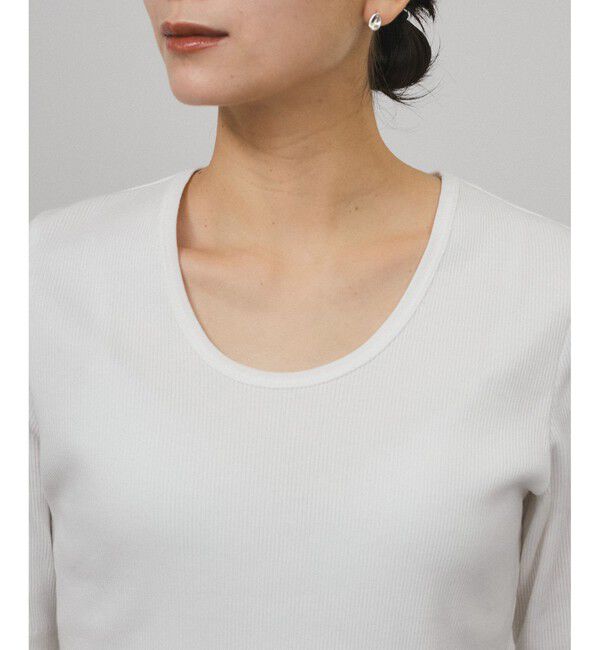 SALON adam et rope'「Primaveil ファームリーリブハーフスリーブTシャツ」|Tシャツ・カットソー|