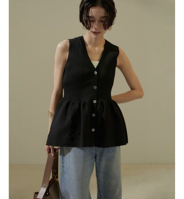 SALON adam et rope'「【WEB限定】リブフレアーペプラムプルオーバー 2［2WAY・追加］」|ニット・セーター|