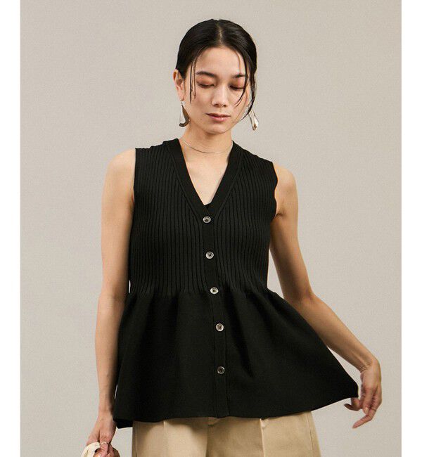 SALON adam et rope'「【WEB限定】リブフレアーペプラムプルオーバー 2［2WAY・追加］」|ニット・セーター|