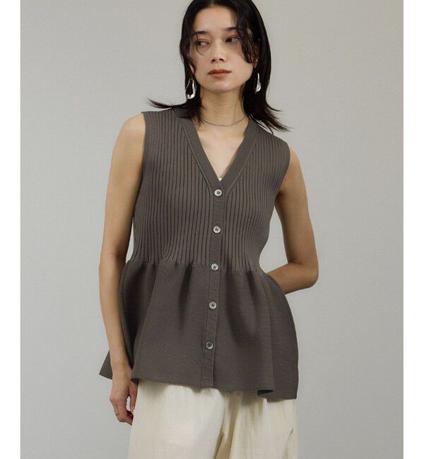 SALON adam et rope'「【WEB限定】リブフレアーペプラムプルオーバー 2［2WAY・追加］」|ニット・セーター|チャコール(06)